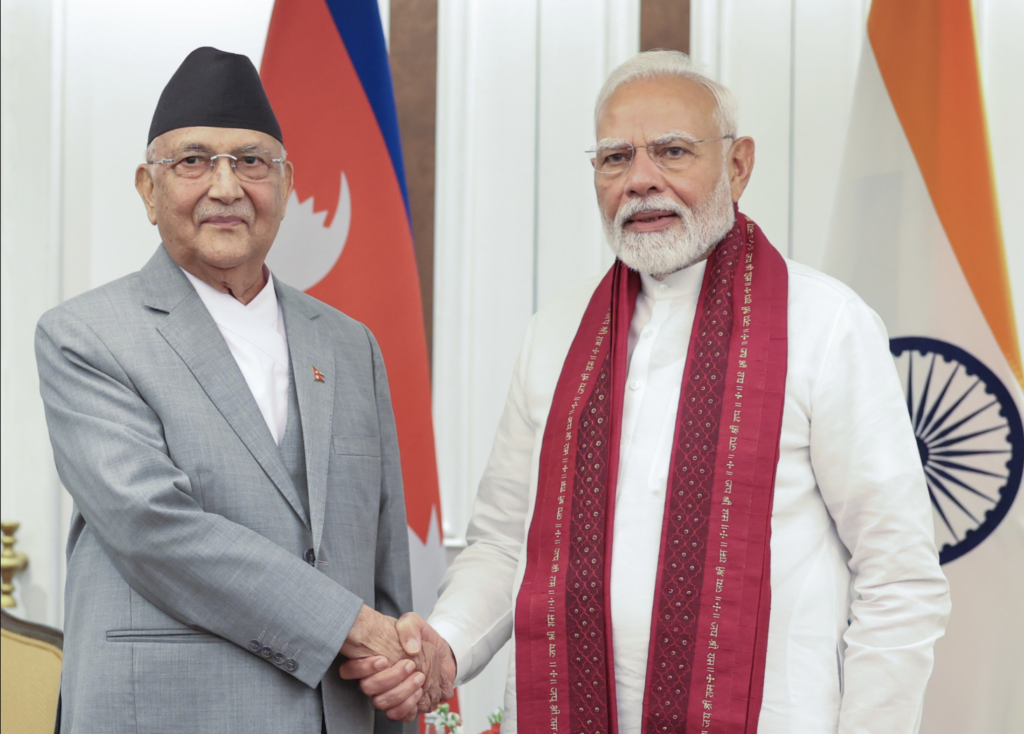 PM Modi Meets Nepal PM K.P. Sharma Oli on Sidelines of BIMSTEC Summit